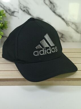 Adidas Black Baseball Cap with Silver Logo OSFM. Adjustable